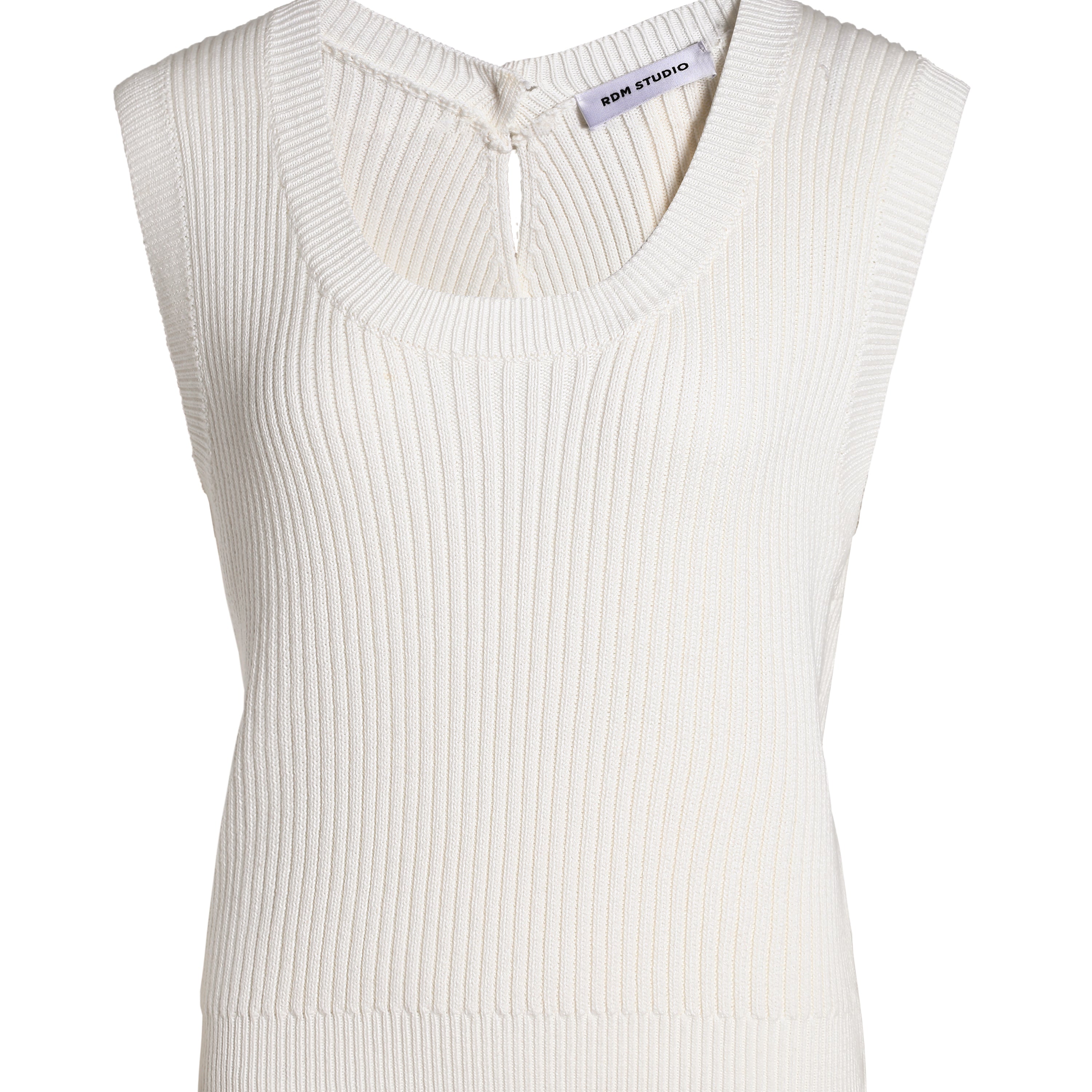Flynn white cotton tank knit top